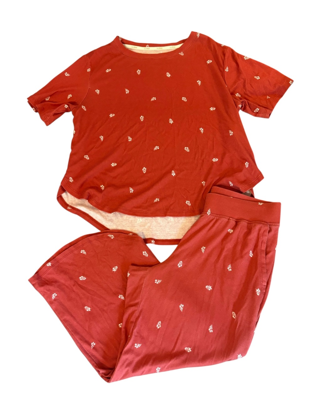 LL Bean Pajama Set Pima Cotton Modal Womens Size Small Petite Floral